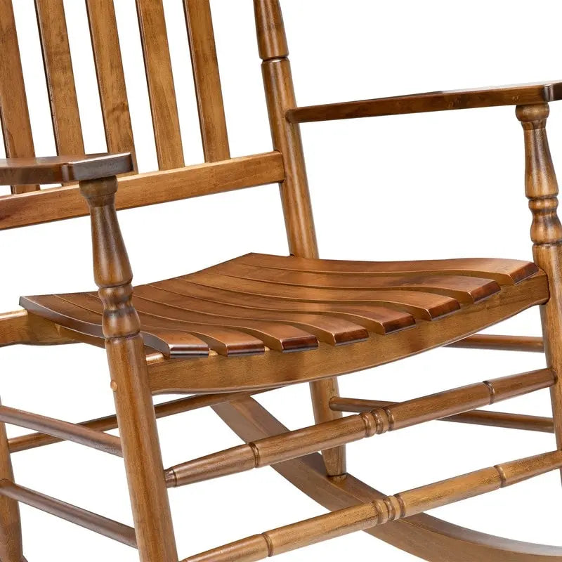 Fauteuil à bascule d'extérieur en bois 450 lb Dossier haut Bois massif Fauteuil relaxant