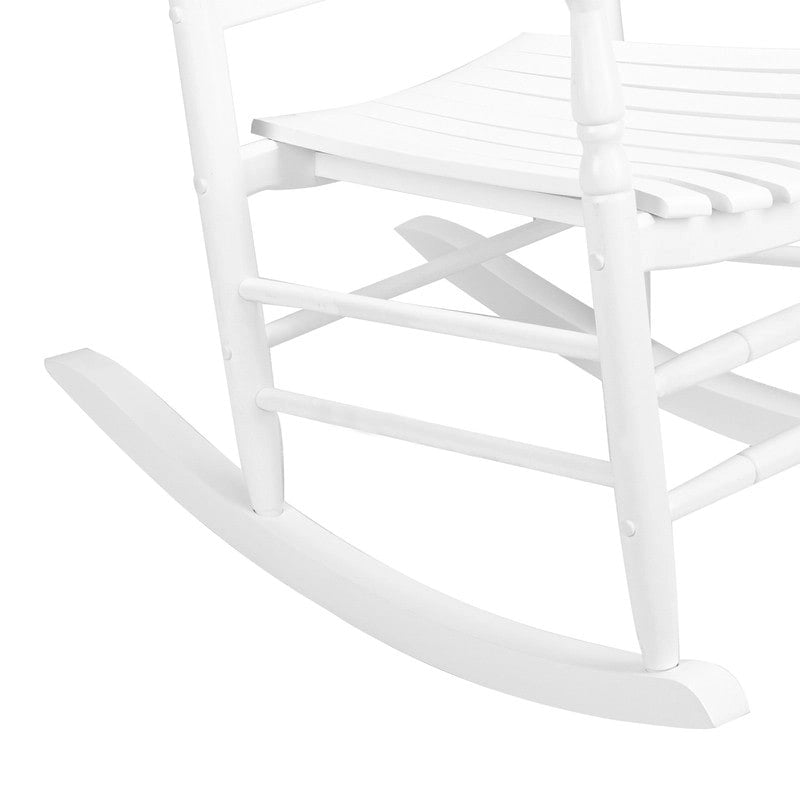Fauteuil à bascule d'extérieur en bois 450 lb Dossier haut Bois massif Fauteuil relaxant