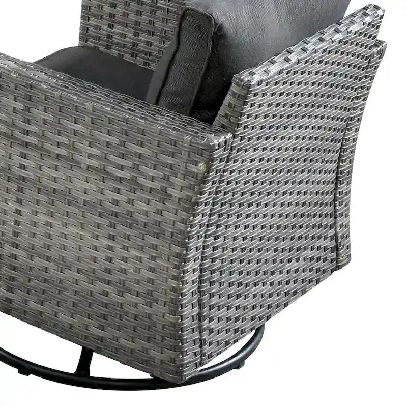 HOOOWOOO Ensemble de 8 chaises pivotantes d'extérieur avec table basse