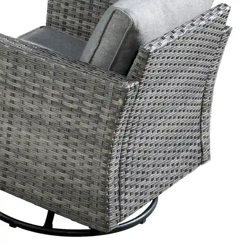 HOOOWOOO Ensemble de 8 chaises pivotantes d'extérieur avec table basse