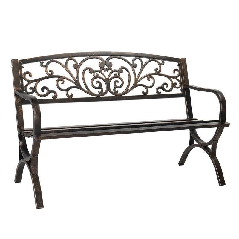 Banc de jardin en fer thermolaqué de 50 po pour terrasse