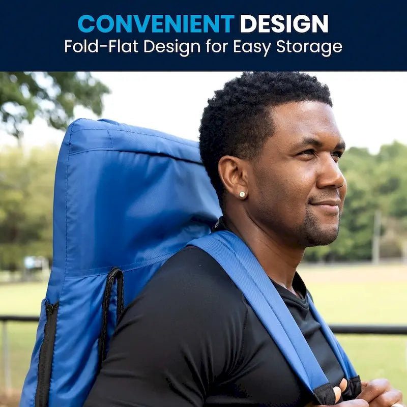 Lot de 2 chaises de stade rembourrées inclinables avec accoudoirs et poches de rangement