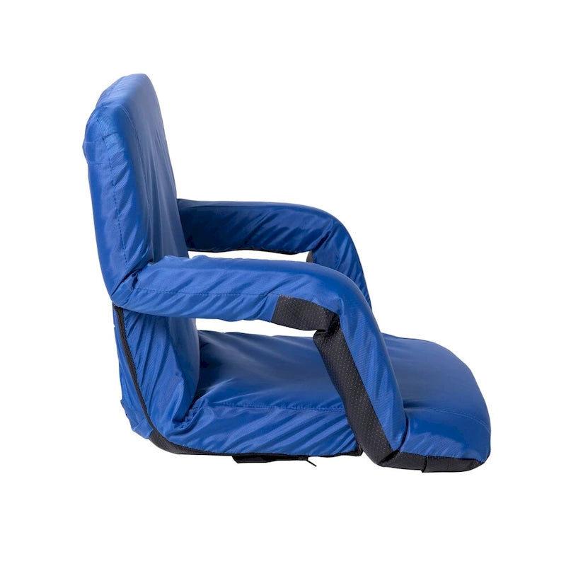 Lot de 2 chaises de stade rembourrées inclinables avec accoudoirs et poches de rangement