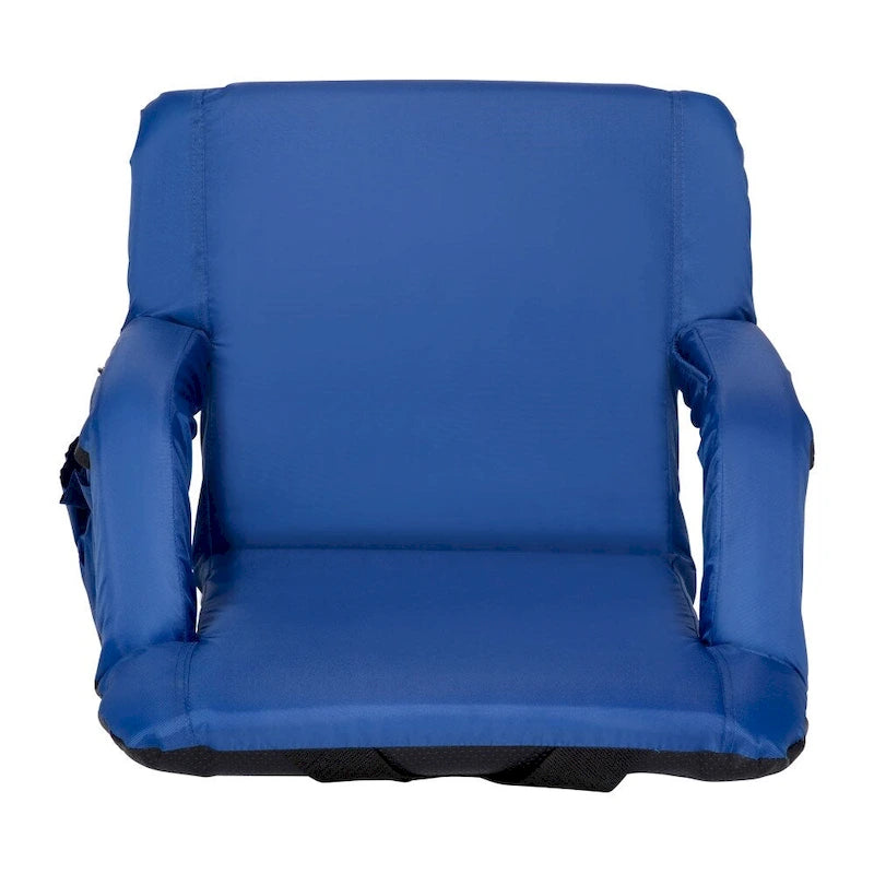 Lot de 2 chaises de stade rembourrées inclinables avec accoudoirs et poches de rangement