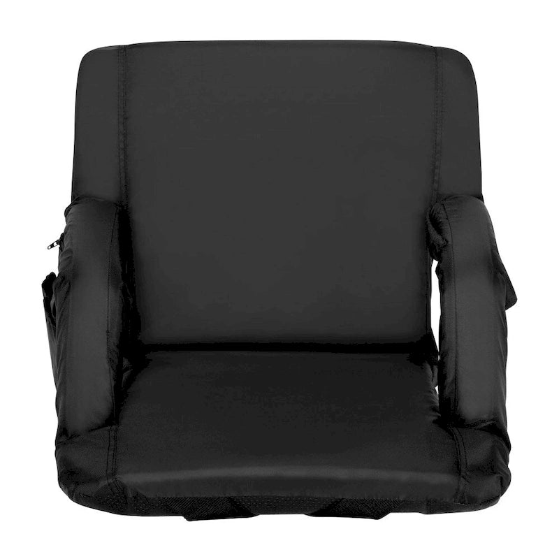 Lot de 2 chaises de stade rembourrées inclinables avec accoudoirs et poches de rangement