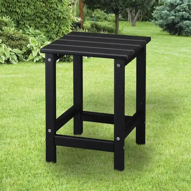 Table d'appoint carrée d'extérieur en polyéthylène haute densité de 14 po