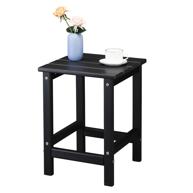 Table d'appoint carrée d'extérieur en polyéthylène haute densité de 14 po