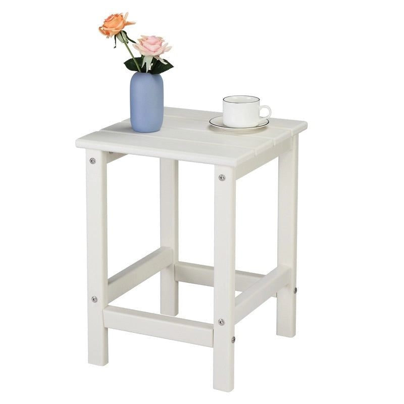Table d'appoint carrée d'extérieur en polyéthylène haute densité de 14 po