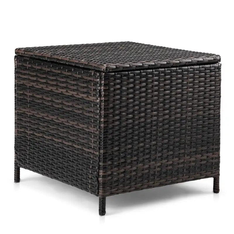 Table d'appoint de rangement d'extérieur en osier de 52,8 cm de large