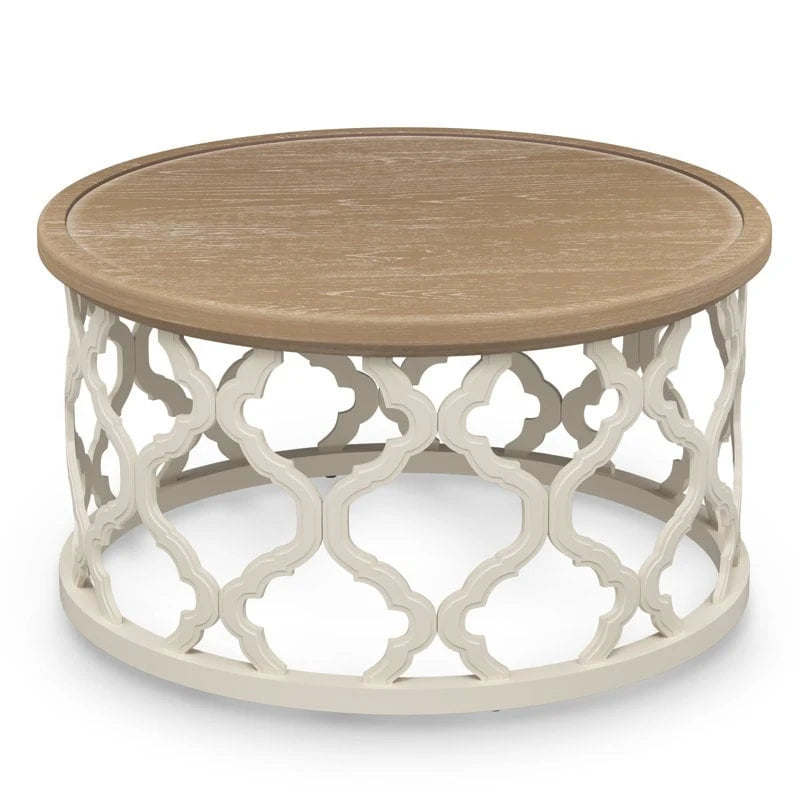 Table basse ronde CO-Z 30 de style rustique/fermier