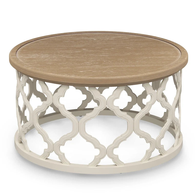 Table basse ronde CO-Z 30 de style rustique/fermier