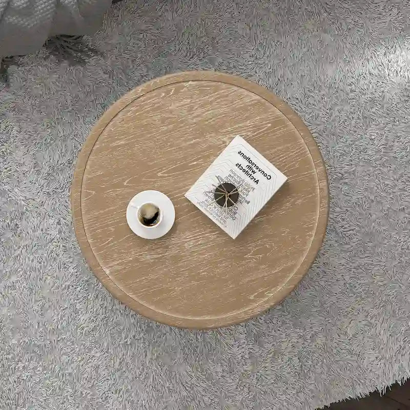 Table basse ronde CO-Z 30 de style rustique/fermier