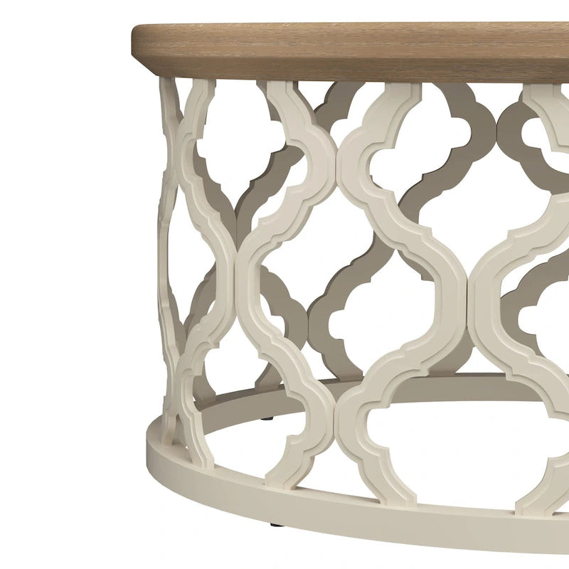 Table basse ronde CO-Z 30 de style rustique/fermier