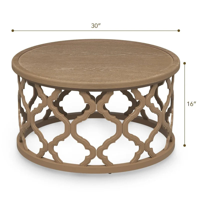 Table basse ronde CO-Z 30 de style rustique/fermier