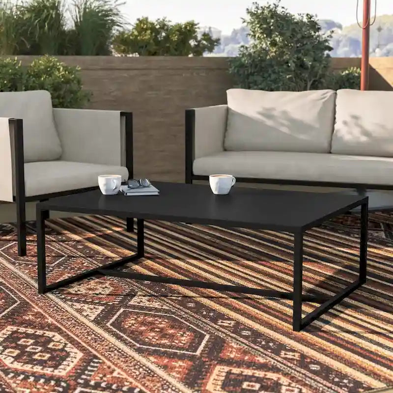 Table basse de patio en acier tout temps