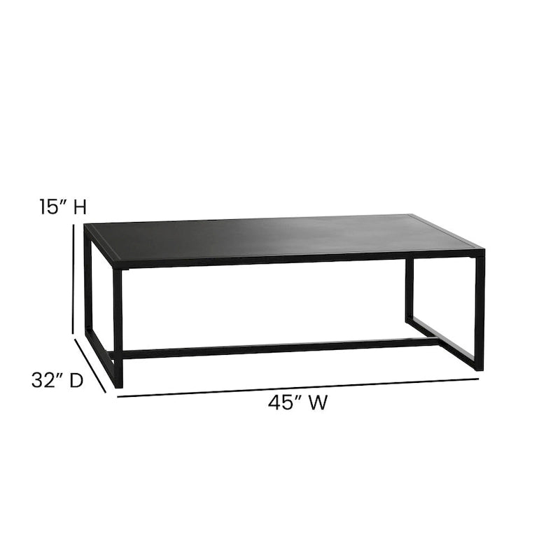 Table basse de patio en acier tout temps