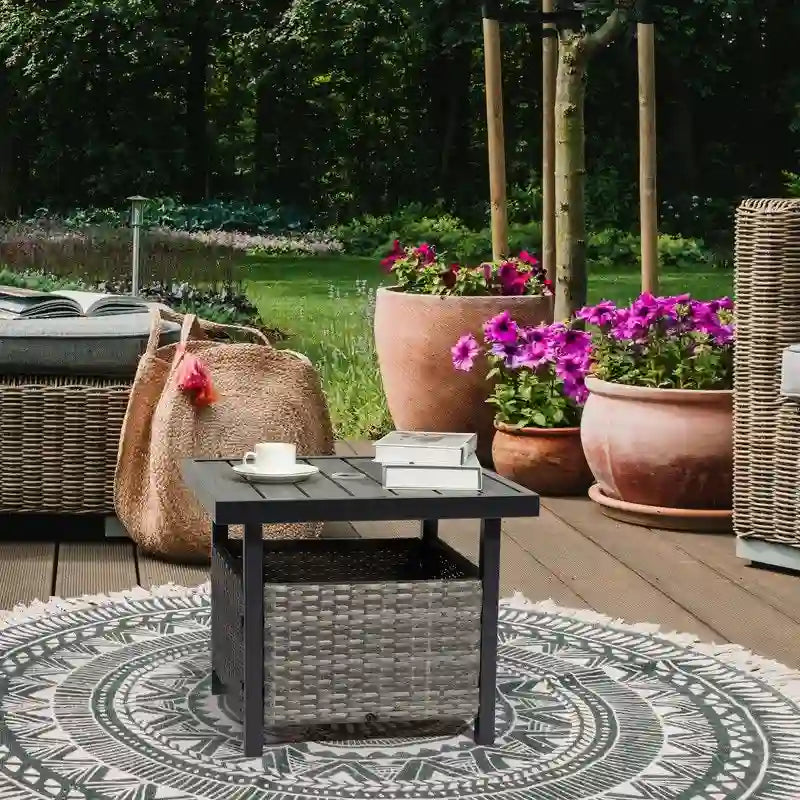 Table d'appoint en osier d'extérieur