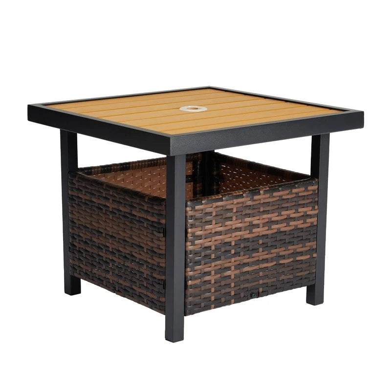 Table d'appoint en osier d'extérieur