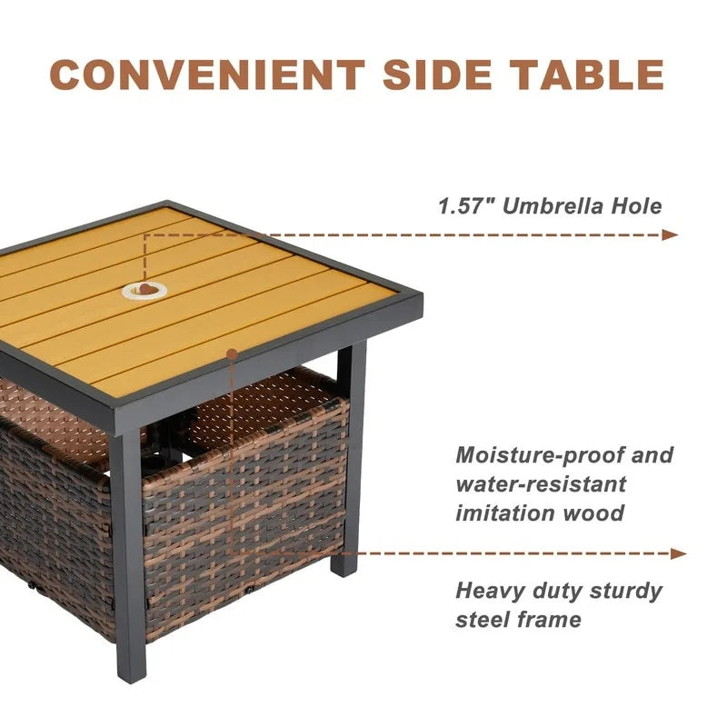 Table d'appoint en osier d'extérieur