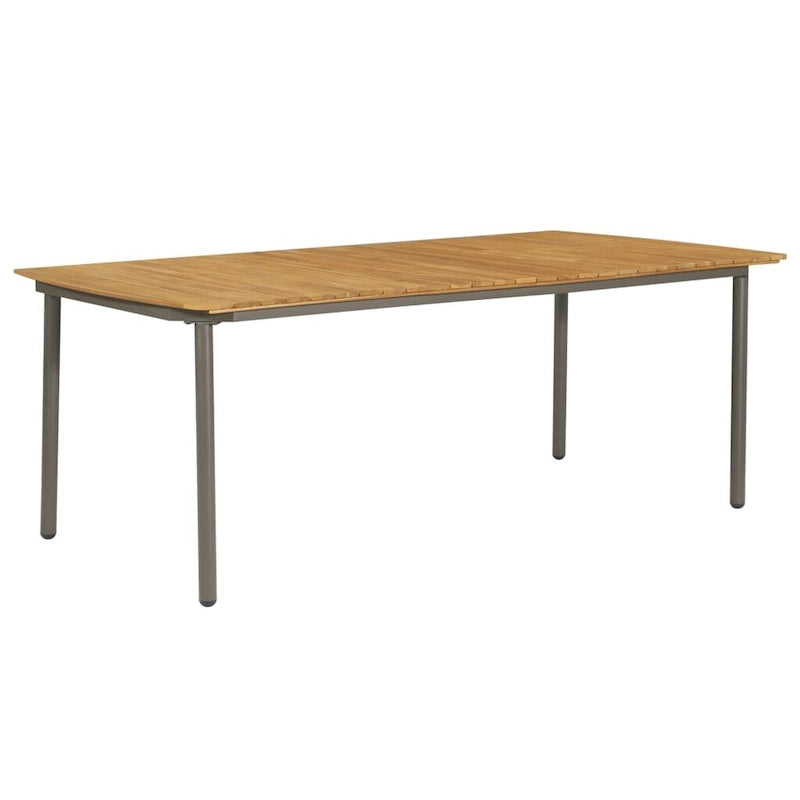 vidaXL Patio Table Garden Outdoor Dining Table Solid Acacia Wood and Steel
