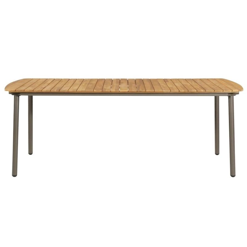 vidaXL Table de jardin Table de salle à manger d'extérieur Bois d'acacia massif et acier