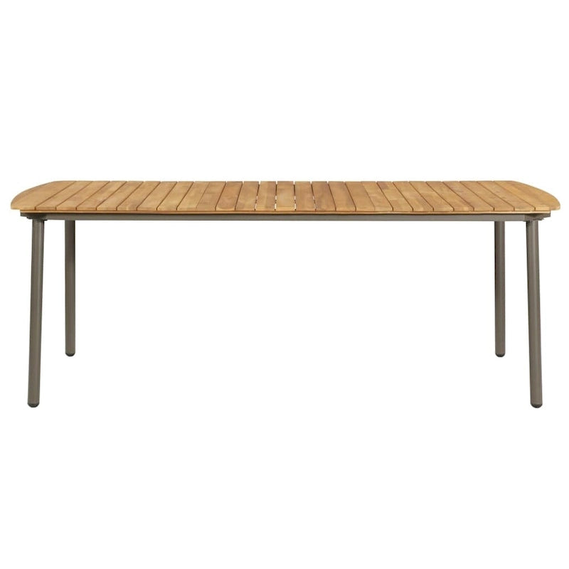 vidaXL Table de jardin Table de salle à manger d'extérieur Bois d'acacia massif et acier