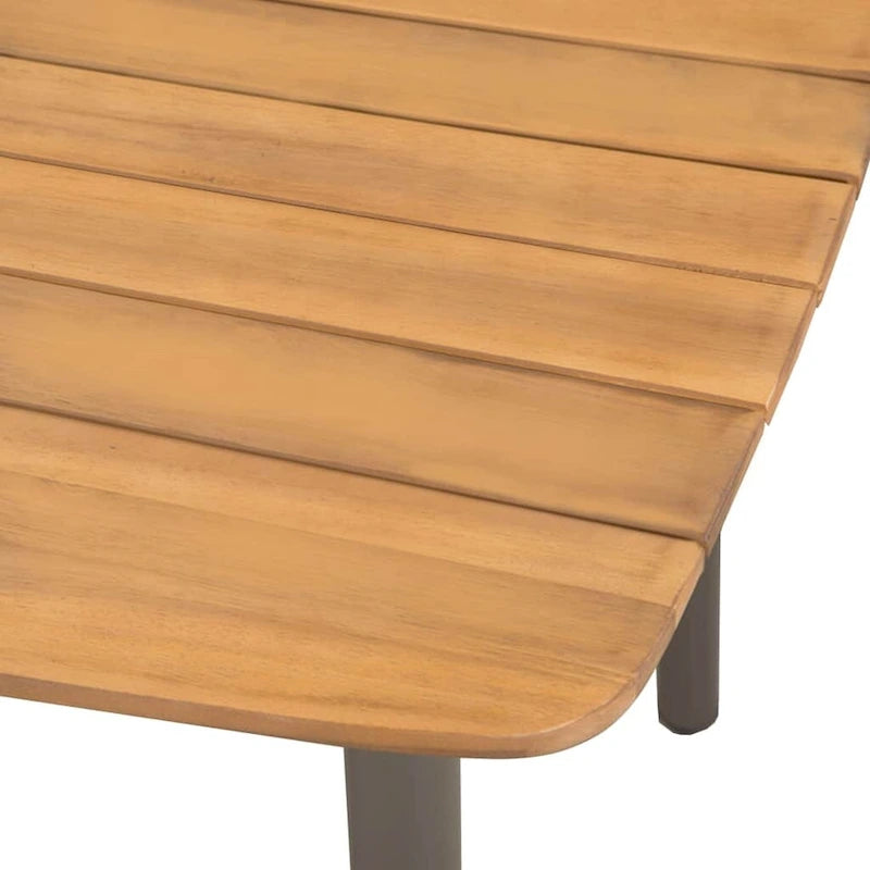 vidaXL Table de jardin Table de salle à manger d'extérieur Bois d'acacia massif et acier