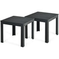 Gymax Lot de 2 tables d'appoint carrées en bois pour terrasse ou bistrot – Voir détails