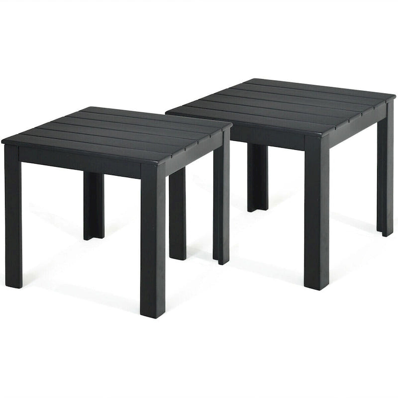 Gymax 2PCS Wooden Square Side End Table Patio Coffee Bistro Table - See Details