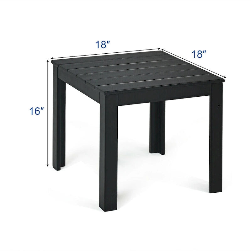 Gymax Lot de 2 tables d'appoint carrées en bois pour terrasse ou bistrot – Voir détails
