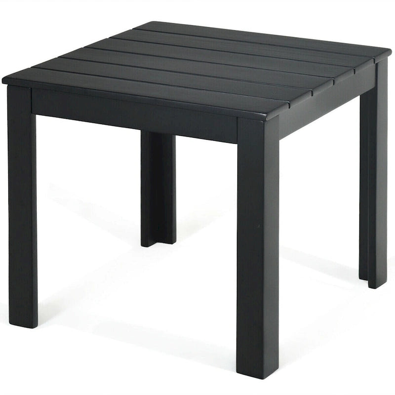 Gymax Lot de 2 tables d'appoint carrées en bois pour terrasse ou bistrot – Voir détails