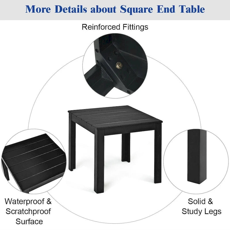 Gymax Lot de 2 tables d'appoint carrées en bois pour terrasse ou bistrot – Voir détails