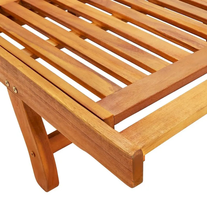 vidaXL Chaise longue de jardin bain de soleil avec coussin Bois d'acacia massif