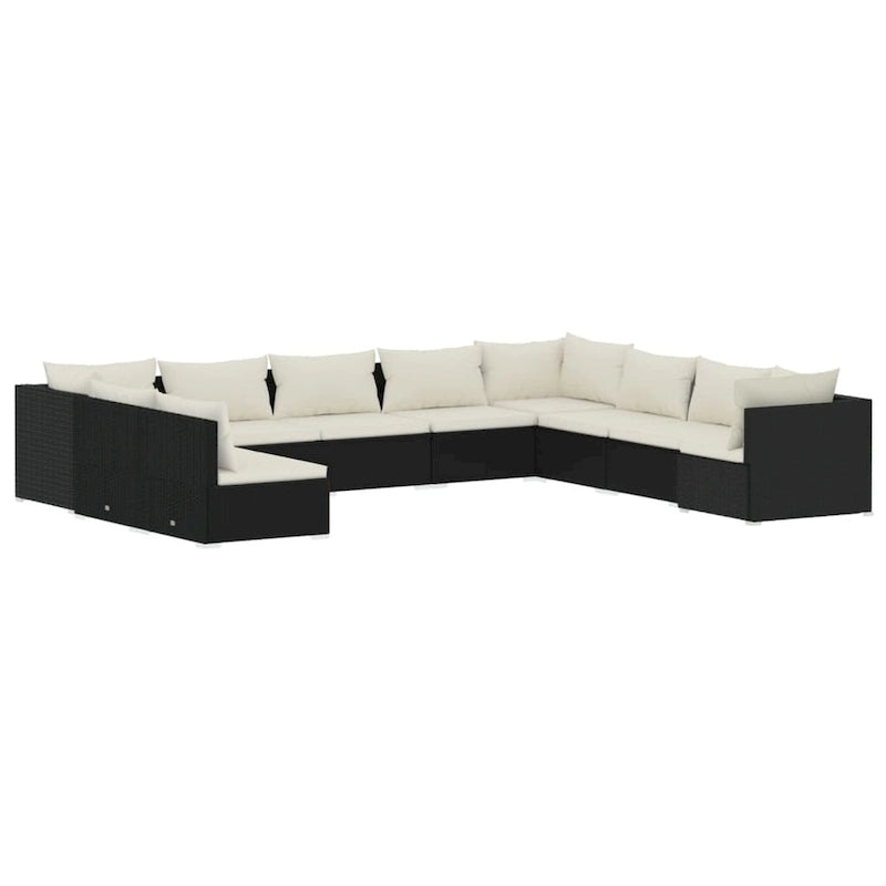 vidaXL Salon de jardin modulaire d'extérieur en résine tressée - 70 x 70 x 60,5 cm