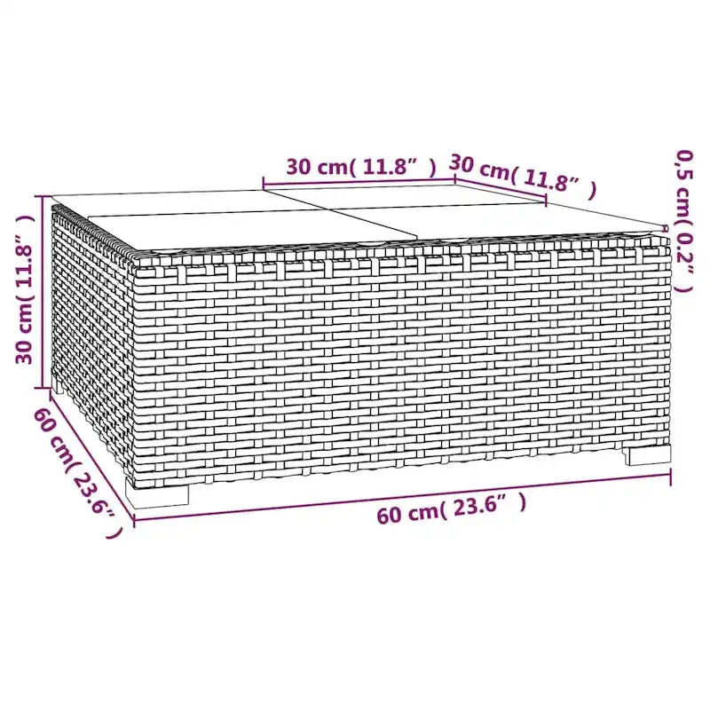 vidaXL Salon de jardin modulaire d'extérieur en résine tressée - 70 x 70 x 60,5 cm