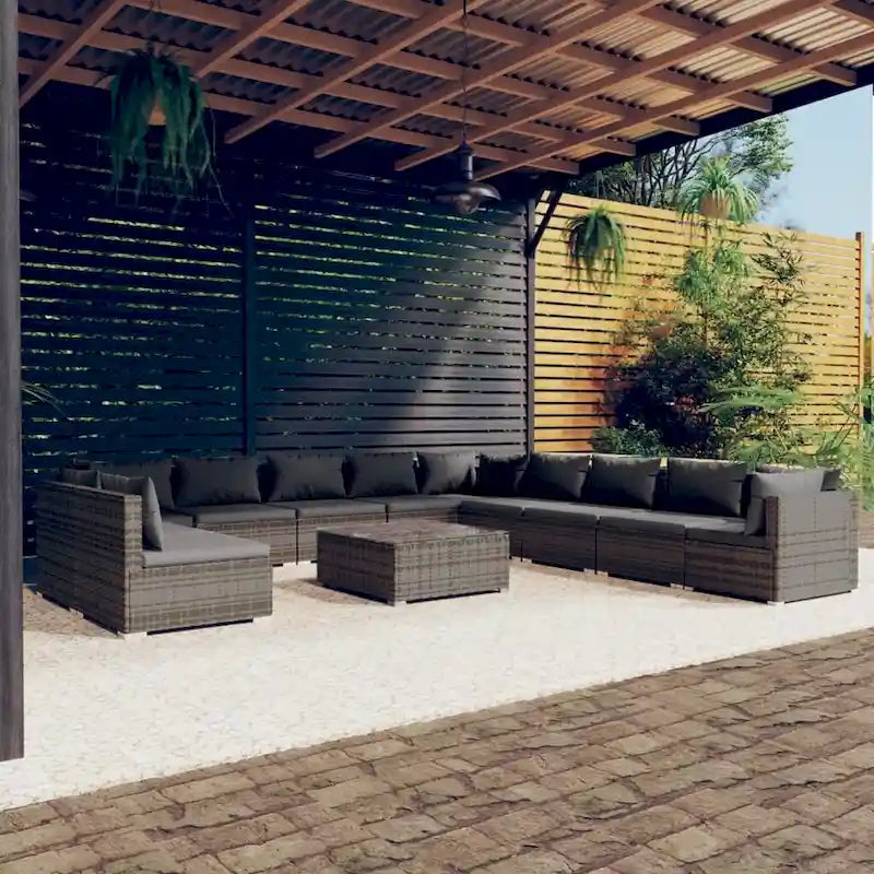 vidaXL Salon de jardin modulaire d'extérieur en résine tressée - 70 x 70 x 60,5 cm