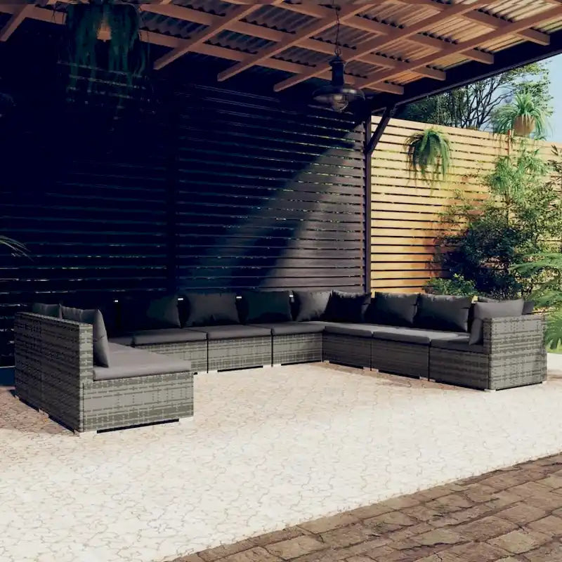 vidaXL Salon de jardin modulaire d'extérieur en résine tressée - 70 x 70 x 60,5 cm