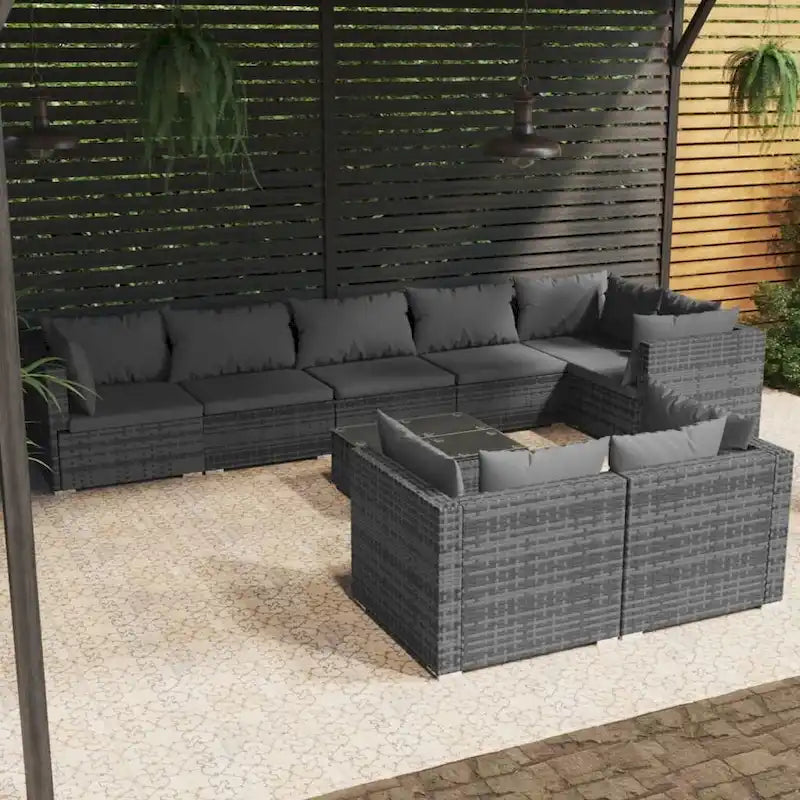 vidaXL Salon de jardin modulaire d'extérieur en résine tressée - 70 x 70 x 60,5 cm