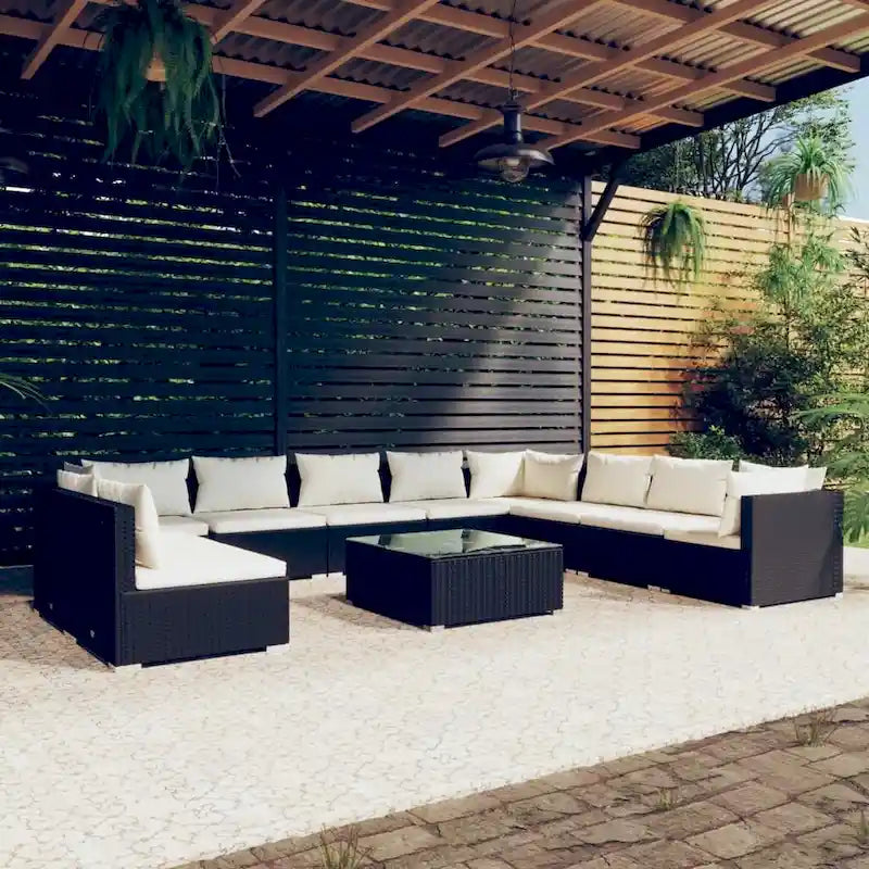vidaXL Salon de jardin modulaire d'extérieur en résine tressée - 70 x 70 x 60,5 cm