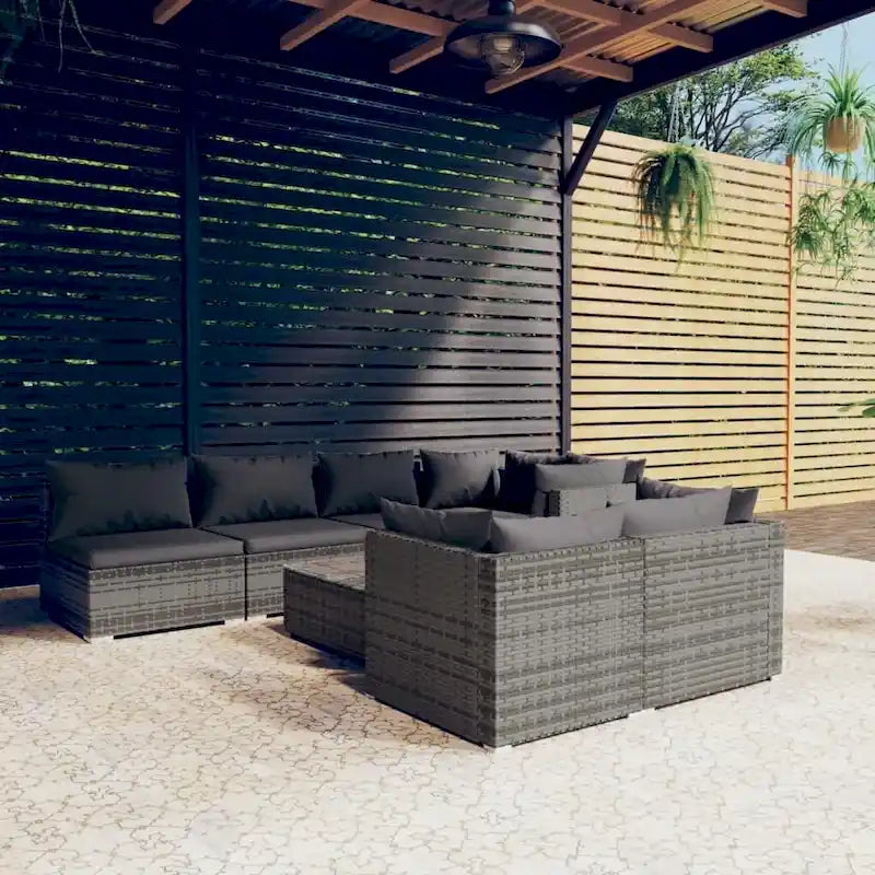 vidaXL Salon de jardin modulaire d'extérieur en résine tressée - 70 x 70 x 60,5 cm