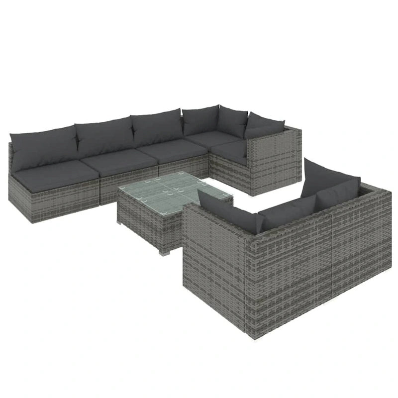vidaXL Salon de jardin modulaire d'extérieur en résine tressée - 70 x 70 x 60,5 cm