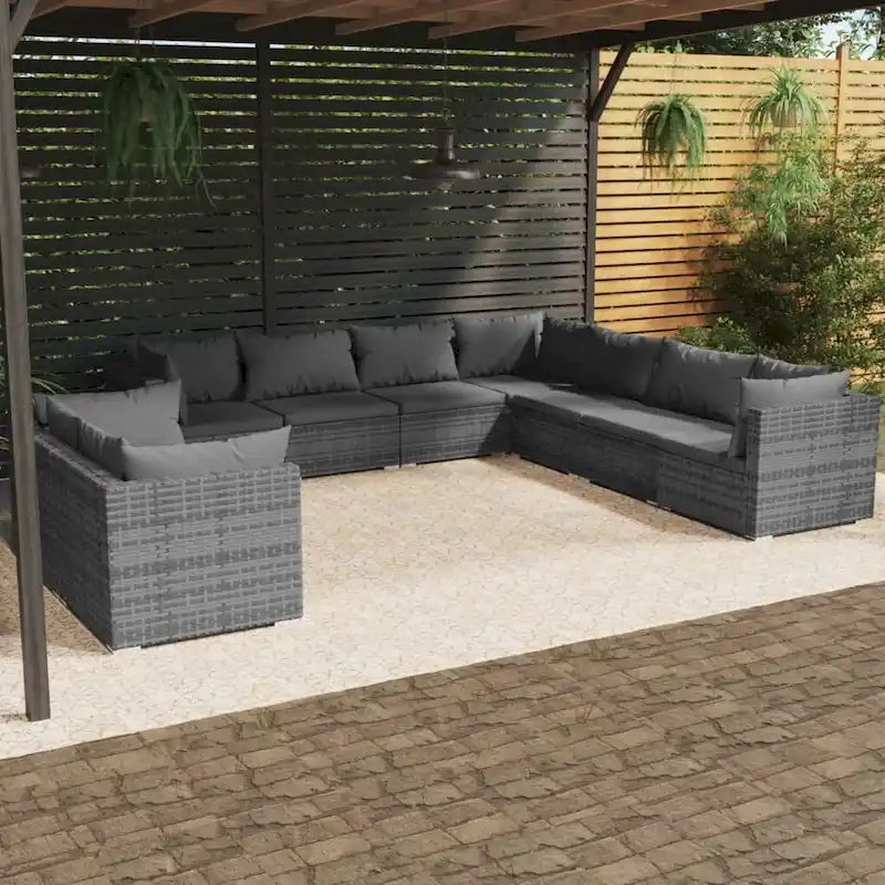 vidaXL Salon de jardin modulaire d'extérieur en résine tressée - 70 x 70 x 60,5 cm