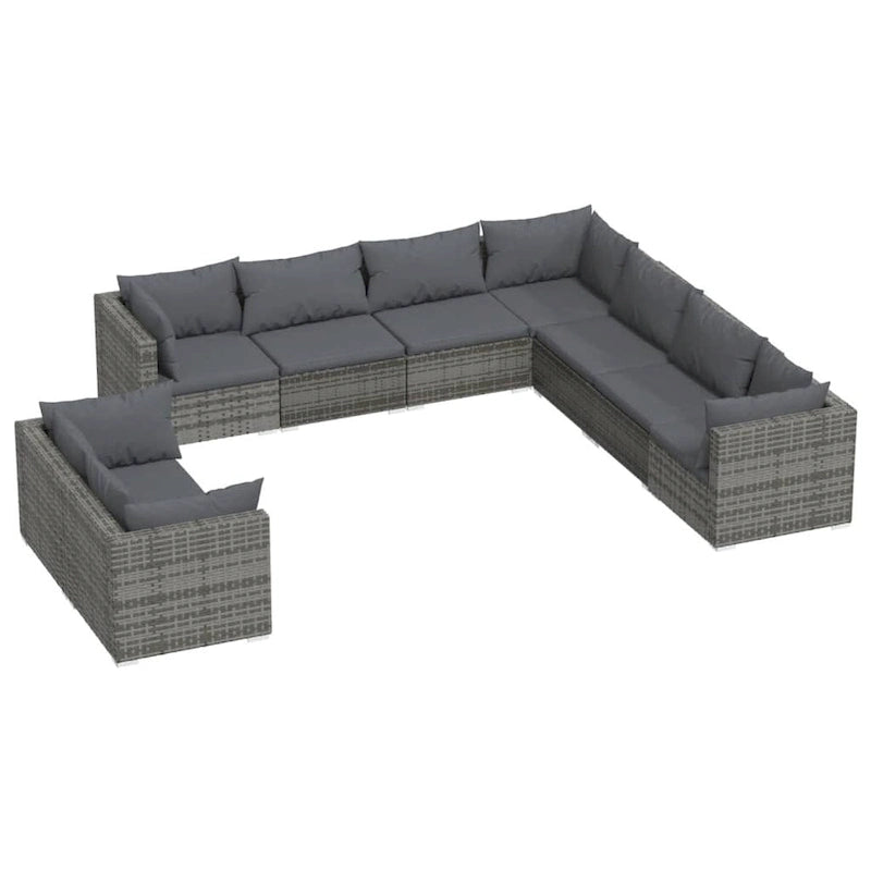vidaXL Salon de jardin modulaire d'extérieur en résine tressée - 70 x 70 x 60,5 cm
