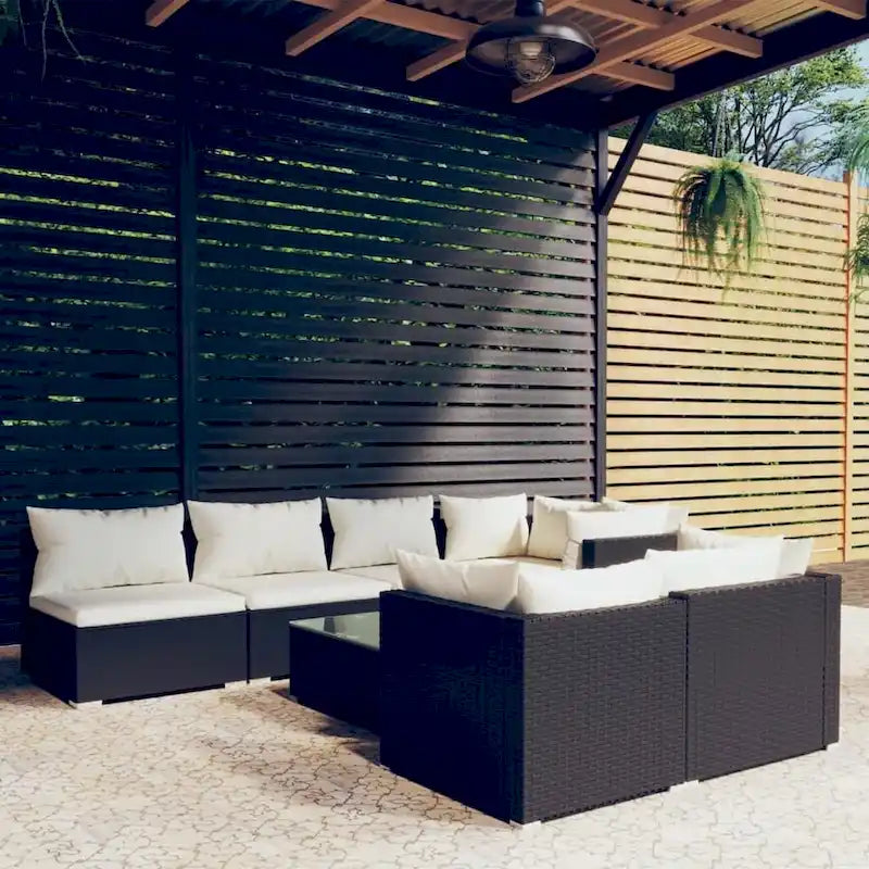 vidaXL Salon de jardin modulaire d'extérieur en résine tressée - 70 x 70 x 60,5 cm
