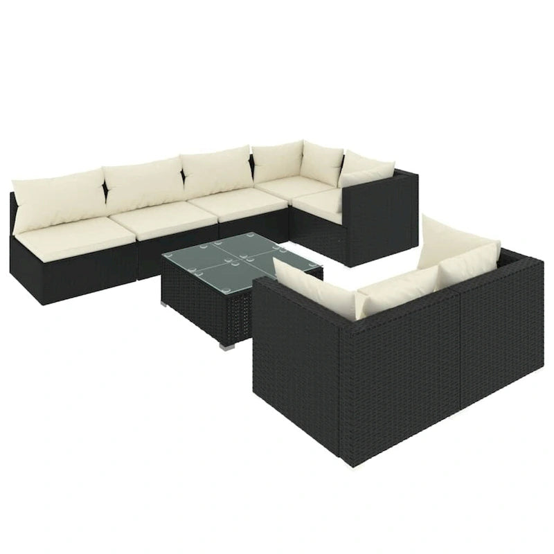 vidaXL Salon de jardin modulaire d'extérieur en résine tressée - 70 x 70 x 60,5 cm