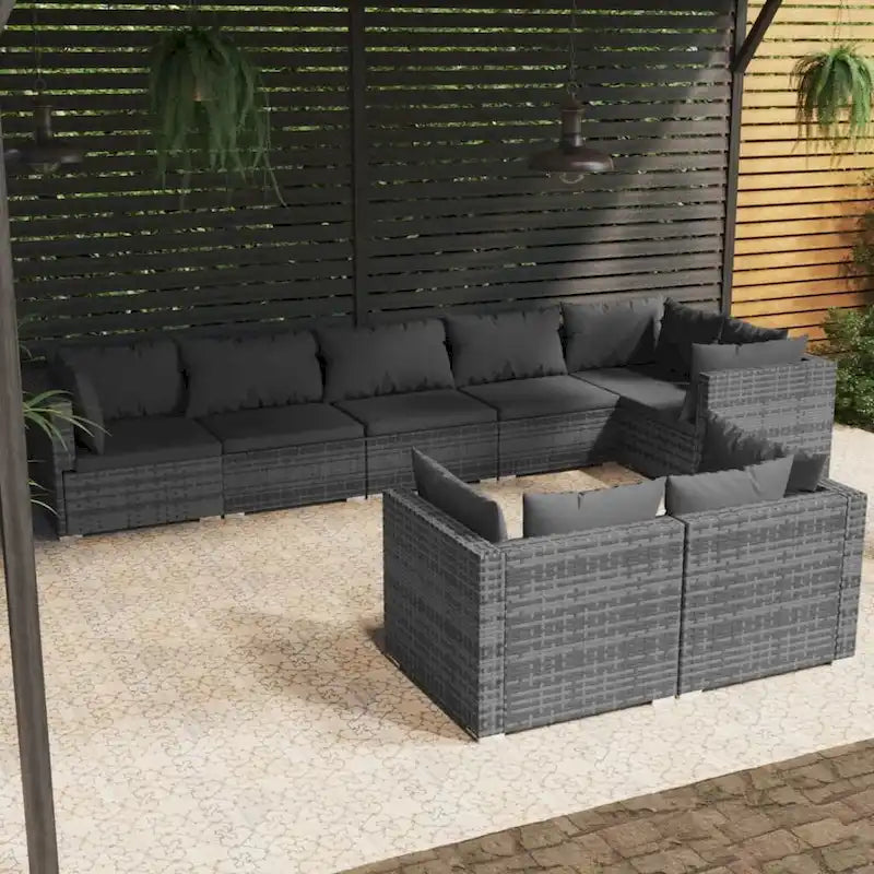 vidaXL Salon de jardin modulaire d'extérieur en résine tressée - 70 x 70 x 60,5 cm