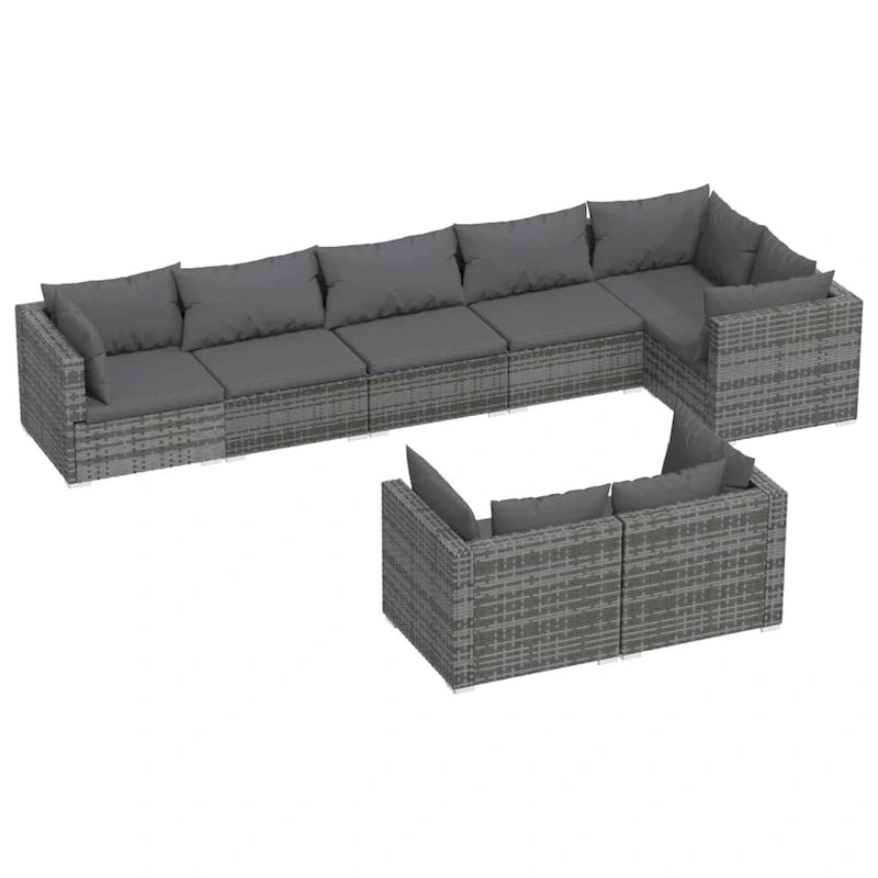 vidaXL Salon de jardin modulaire d'extérieur en résine tressée - 70 x 70 x 60,5 cm