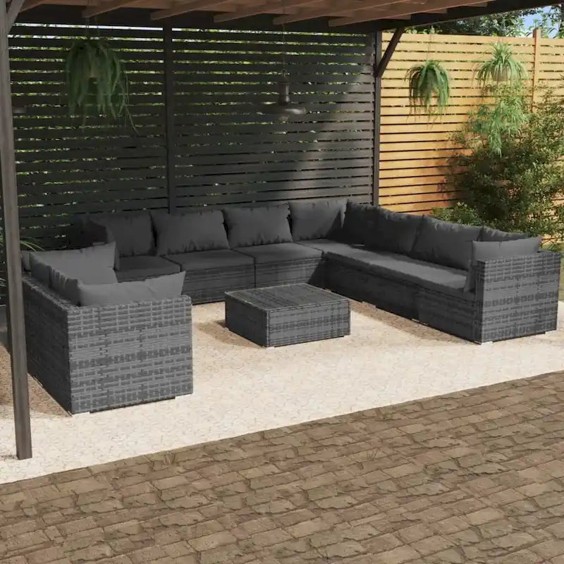 vidaXL Salon de jardin modulaire d'extérieur en résine tressée - 70 x 70 x 60,5 cm