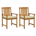 vidaXL Patio Chairs with Cushions 2 pcs Solid Acacia Wood - 24 x 22.4 x 36.2