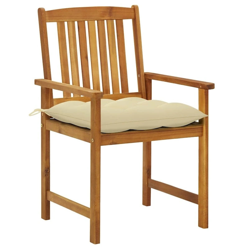 vidaXL Chaises de jardin avec coussins 2 pcs Bois d'acacia massif - 24 x 22,4 x 36,2